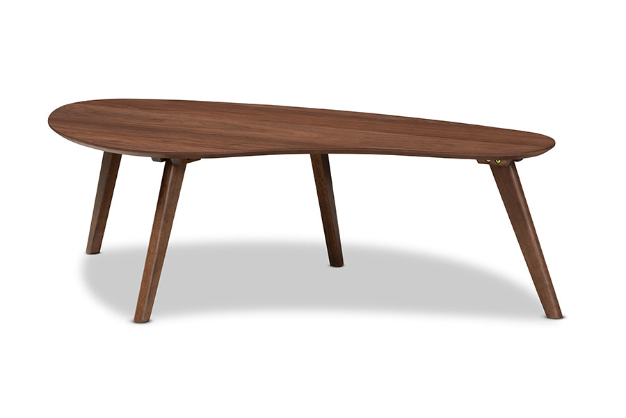 baxton studio scarlette mid century modern walnut finished coffee table | Modish Furniture Store-2