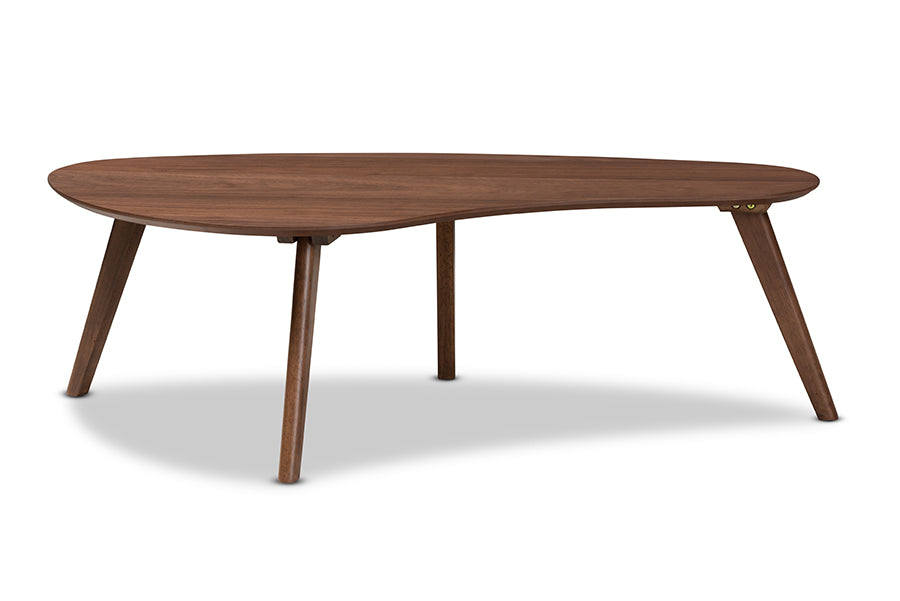 baxton studio scarlette mid century modern walnut finished coffee table | Modish Furniture Store-3