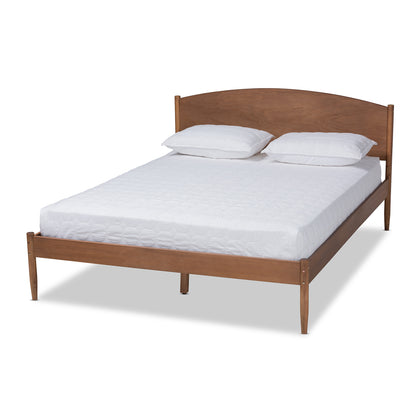 Baxton Studio Leanora Mid-Century Modern Ash Wanut Finished King Size Wood Platform Bed | Beds | Modishstore