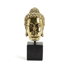 Buddha Head On Black Pedestal Stand By Tozai Home