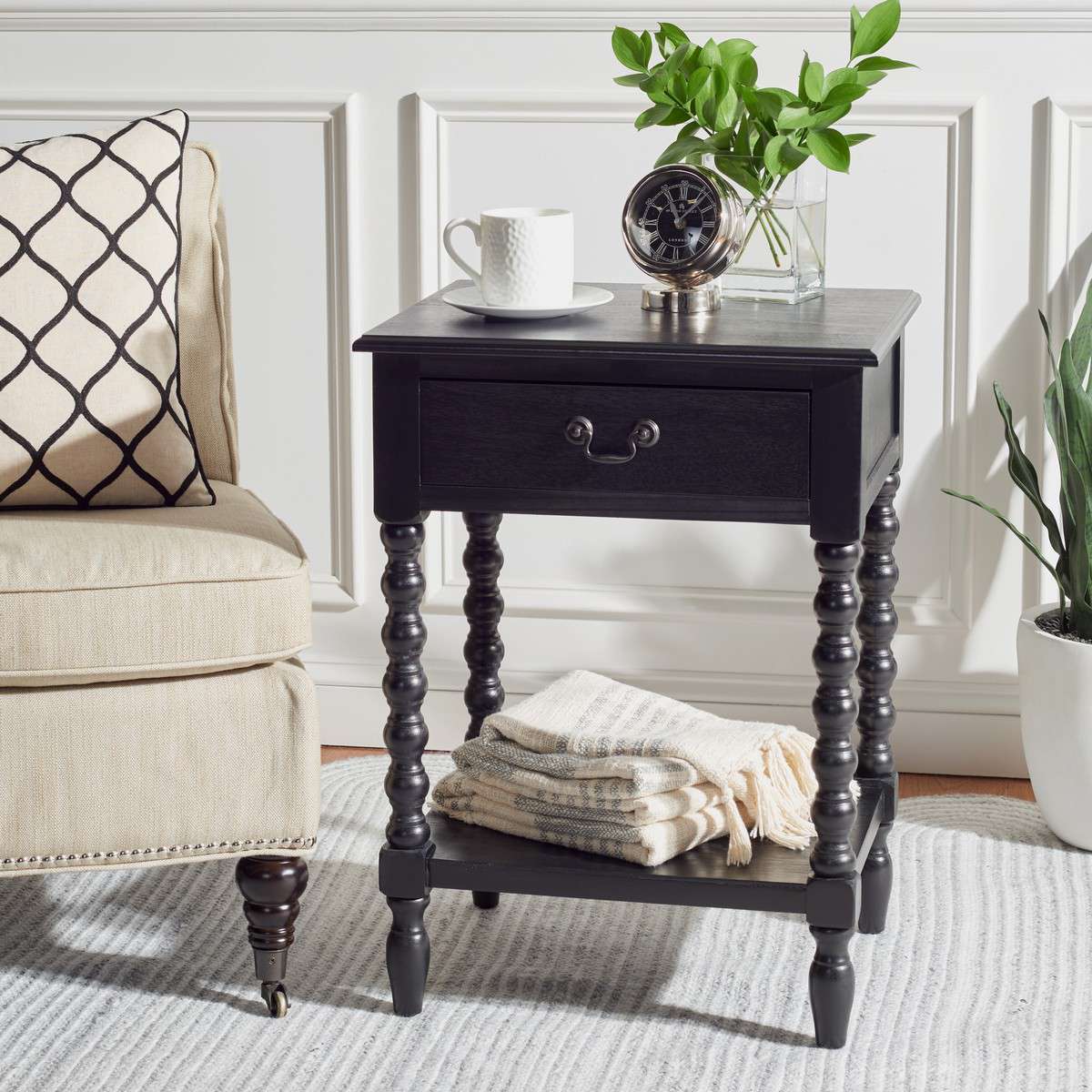 Safavieh Athena Accent Table - Black | Accent Tables | Modishstore