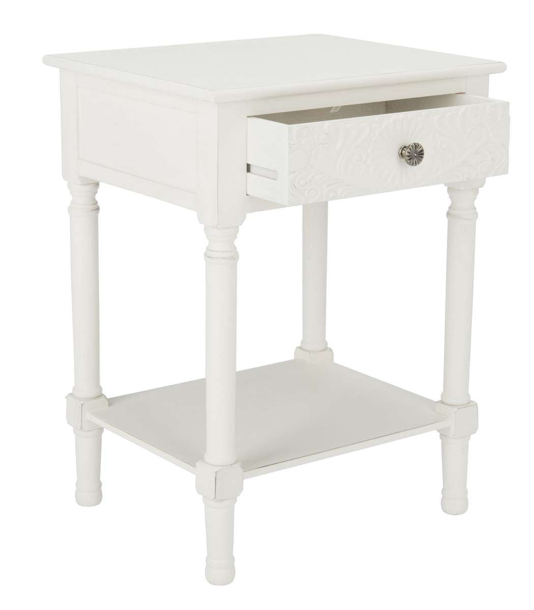 Safavieh Josie 1 Drawer Accent Table - Distressed White | Accent Tables | Modishstore - 3