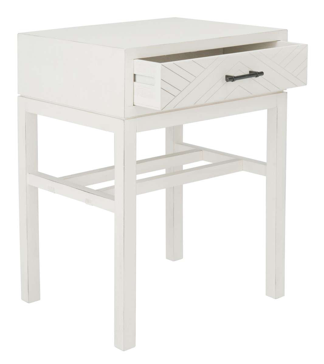 Safavieh Ajana 1 Drawer Accent Table - Distressed White | Accent Tables | Modishstore - 3