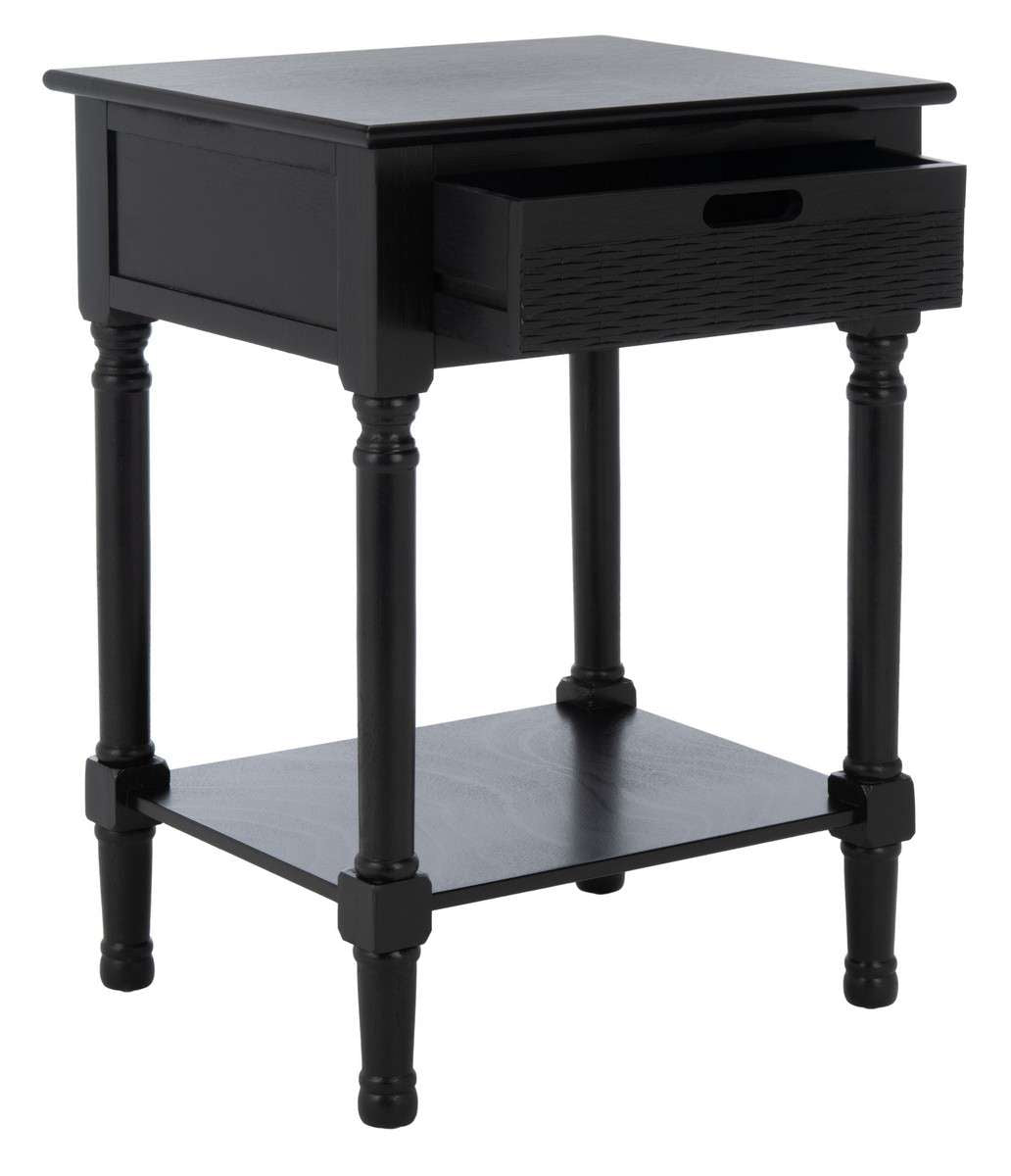 Safavieh Landers 1 Drawer Accent Table - Black | Accent Tables | Modishstore - 3