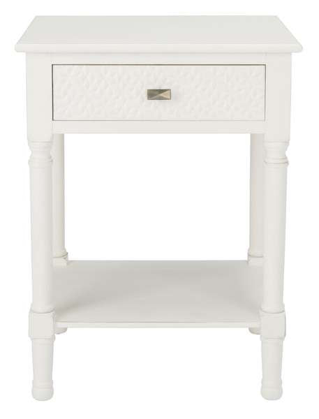 Safavieh Halton 1Drw Accent Table - Distressed White | Accent Tables | Modishstore - 2