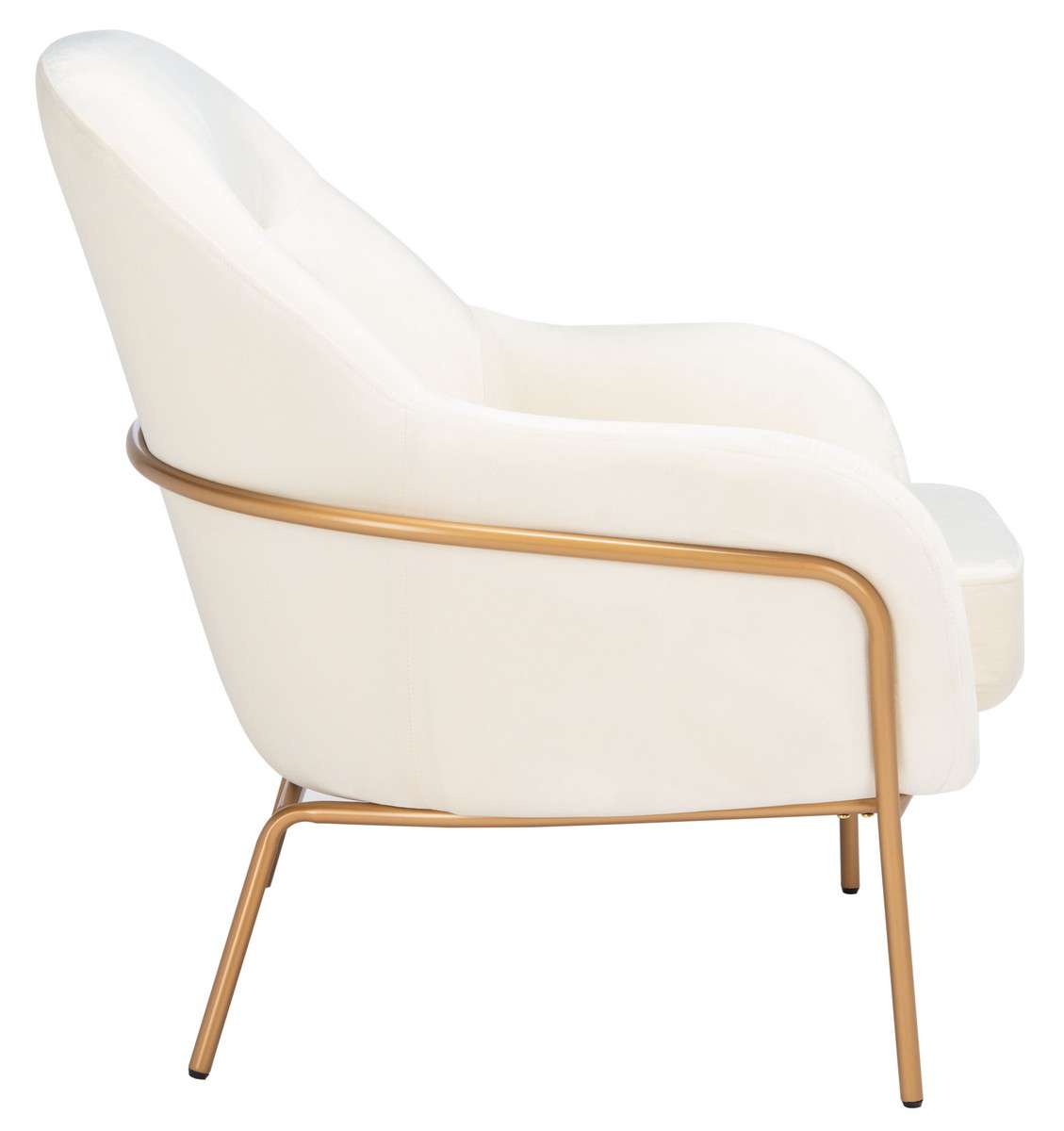 Safavieh Eleazer Velvet Accent Chair - Cream Velvet | Accent Chairs | Modishstore - 3