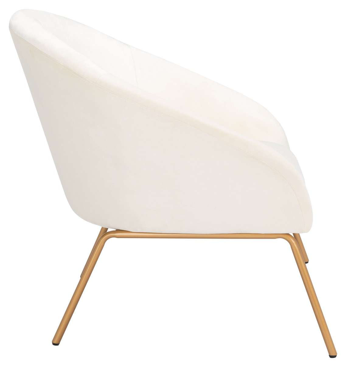 Safavieh Mandi Velvet Accent Chair - Cream Velvet | Accent Chairs | Modishstore - 3