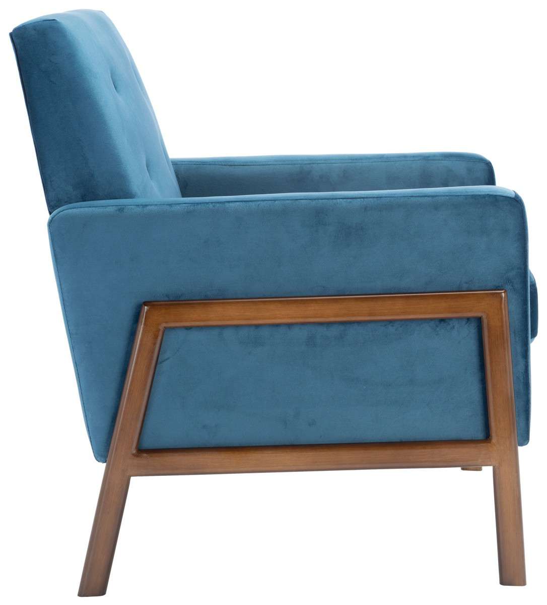 Safavieh Roald Sofa Accent Chair - Blue Velvet | Accent Chairs | Modishstore - 4