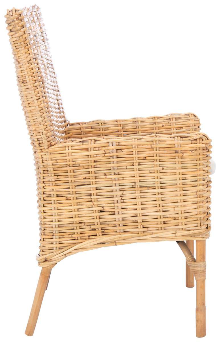 Safavieh Nancy Rattan Accent Chair W/ Cushion - Natural | Accent Chairs | Modishstore - 4