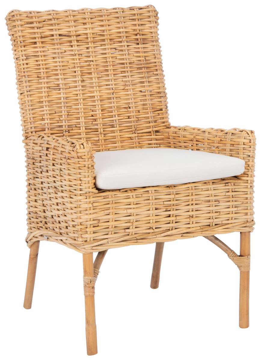 Safavieh Nancy Rattan Accent Chair W/ Cushion - Natural | Accent Chairs | Modishstore - 3