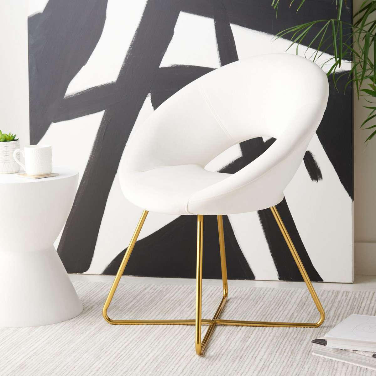 Safavieh Aliena Accent Chair - Ivory | Accent Chairs | Modishstore - 4