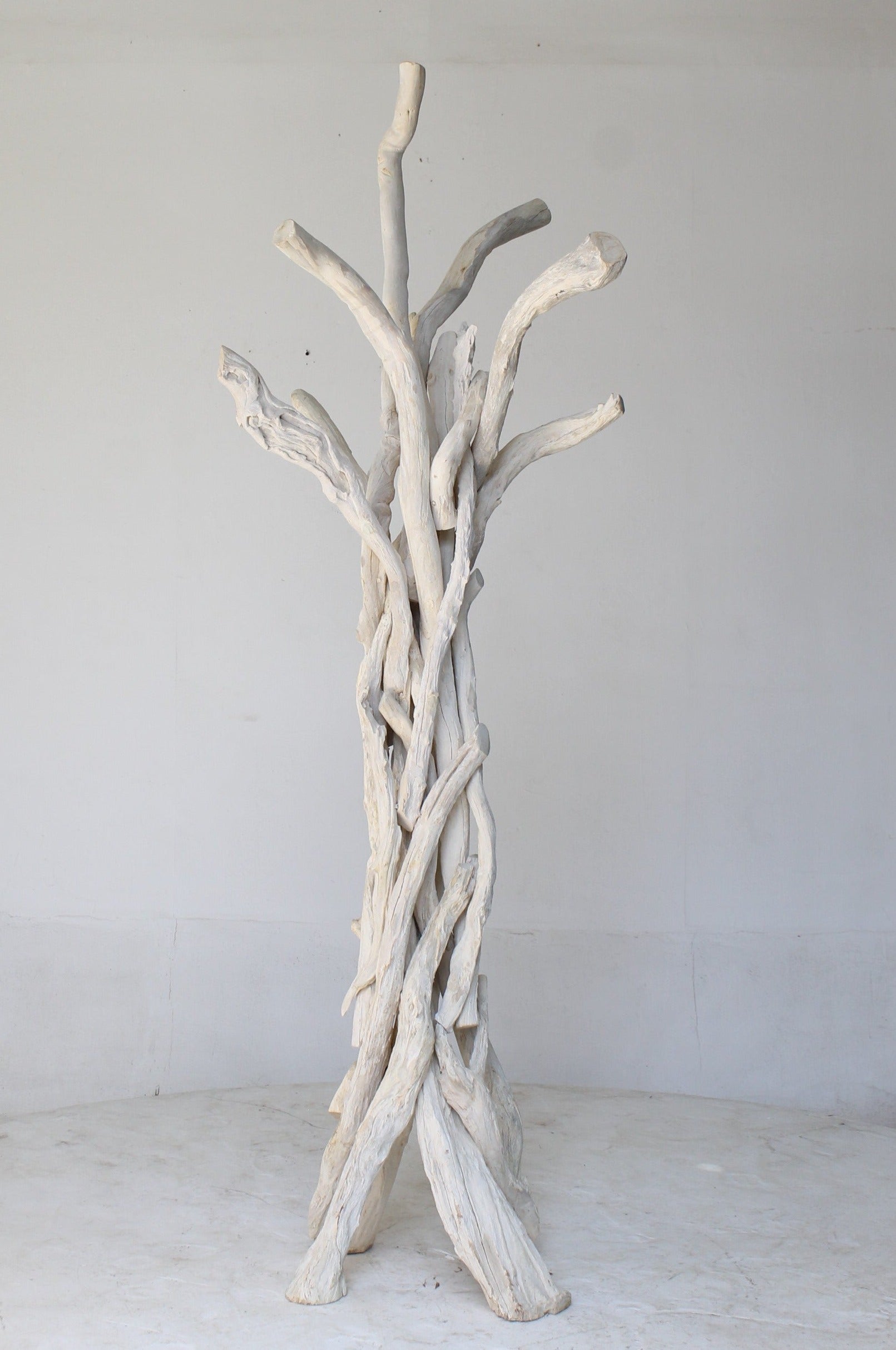 Driftwood Coat Stand White Bleached 6 ft Tall by Artisan Living