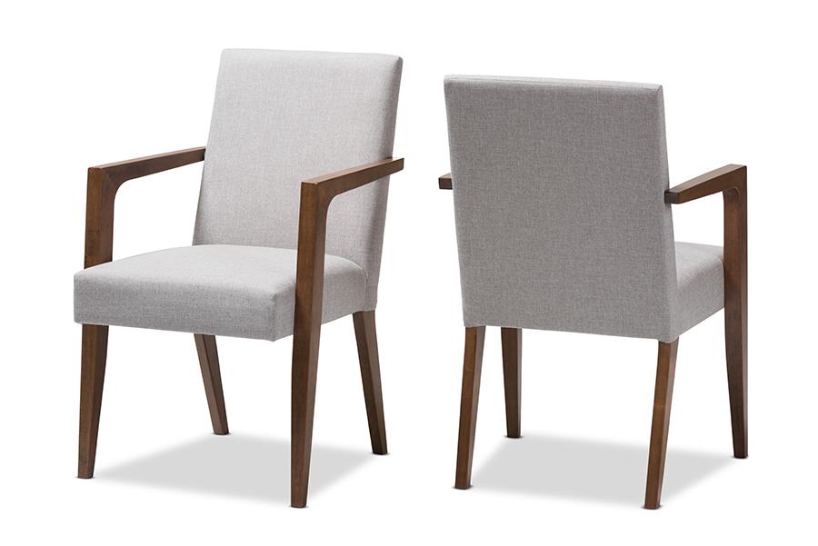 baxton studio andrea mid century modern greyish beige upholstered wooden armchair set of 2 | Modish Furniture Store-4