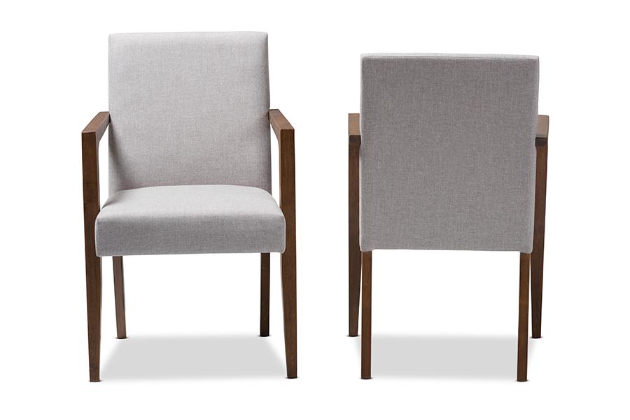 baxton studio andrea mid century modern greyish beige upholstered wooden armchair set of 2 | Modish Furniture Store-5