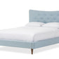 baxton studio hannah mid century modern sky blue king size fabric platform bed | Modish Furniture Store-2