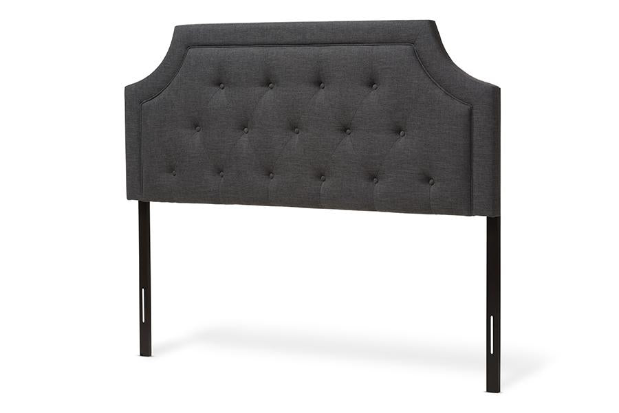 baxton studio mars modern and contemporary dark grey fabric full size headboard | Modish Furniture Store-2