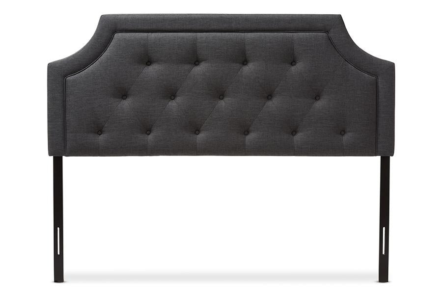 baxton studio mars modern and contemporary dark grey fabric full size headboard | Modish Furniture Store-3