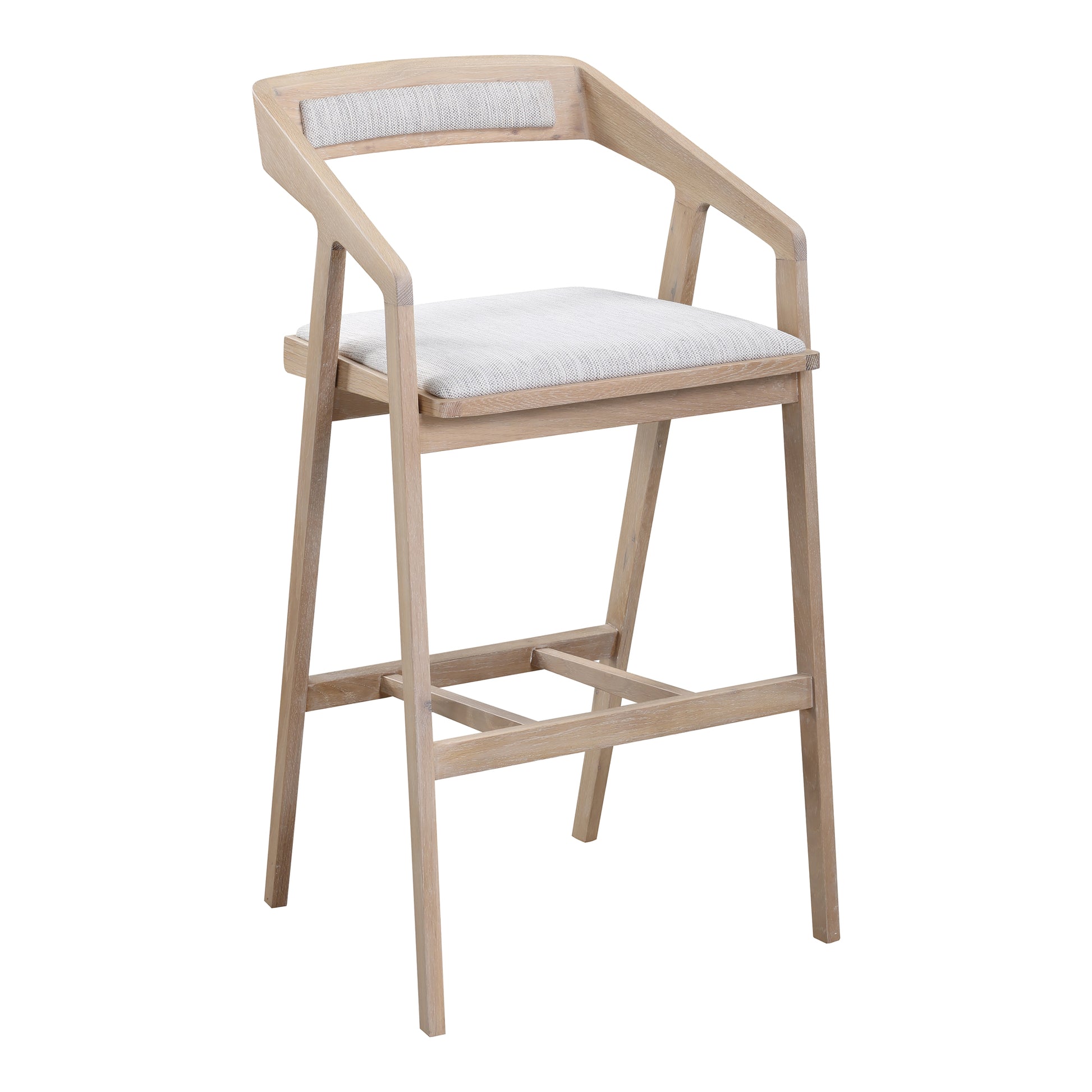 Padma Oak Barstool Light Grey By Moe's Home Collection | Bar Stools | Modishstore - 2