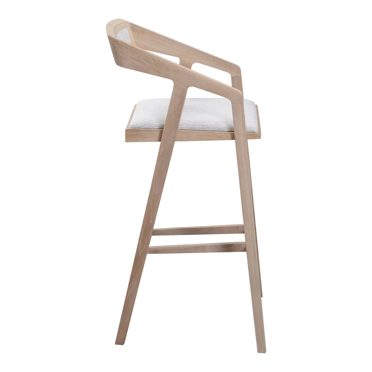 Padma Oak Barstool Light Grey By Moe's Home Collection | Bar Stools | Modishstore - 3