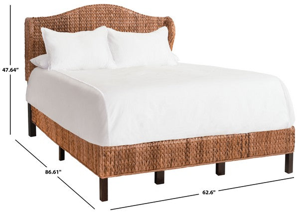 Safavieh Finola Rattan Bed Queen Size - Brown | Beds | Modishstore - 5