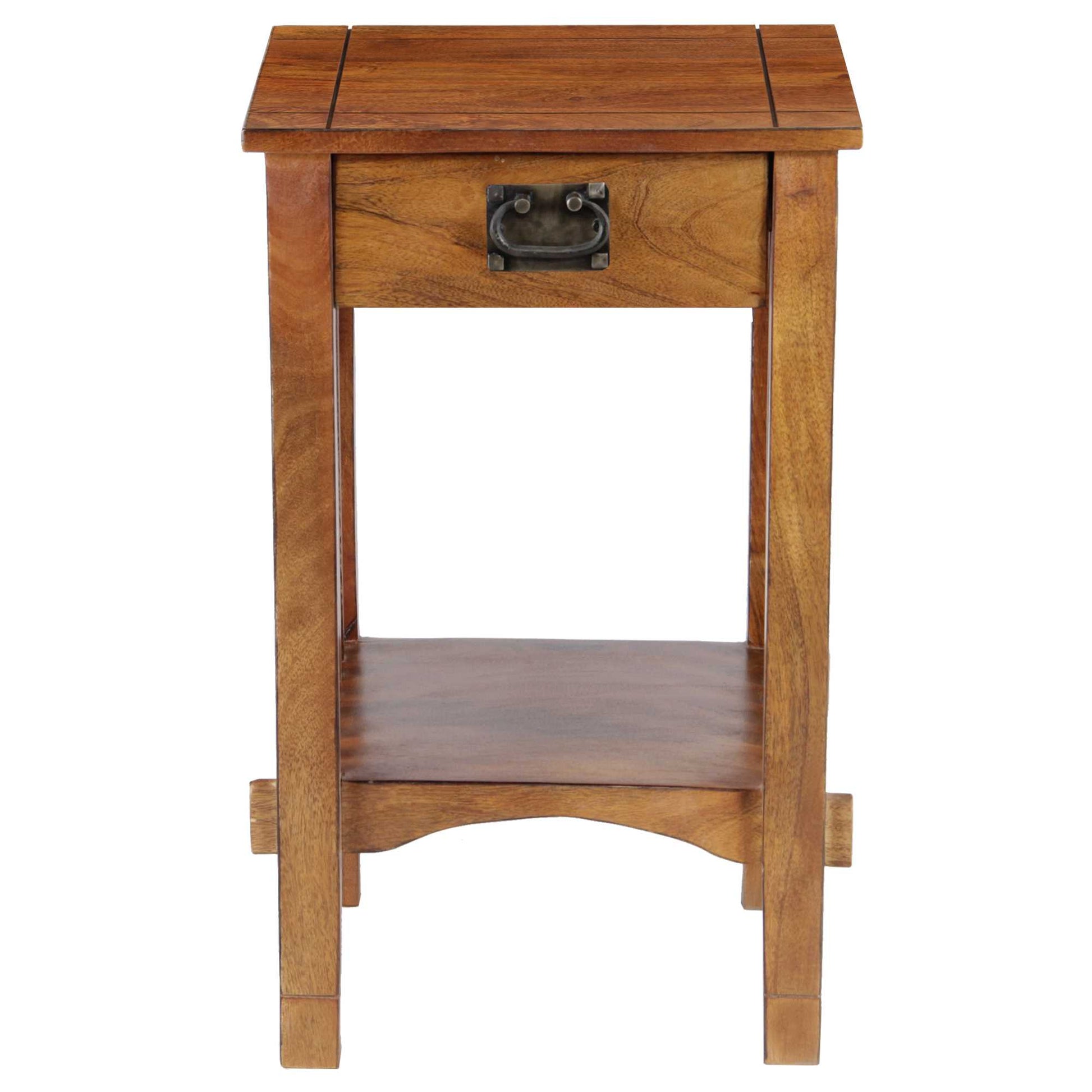 Spacious Mango Wood Nightstand With Slatted Side Panels, Brown  By Benzara | Nightstands |  Modishstore 