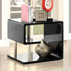 Ninove Contemporary Style End Table, Black  By Benzara