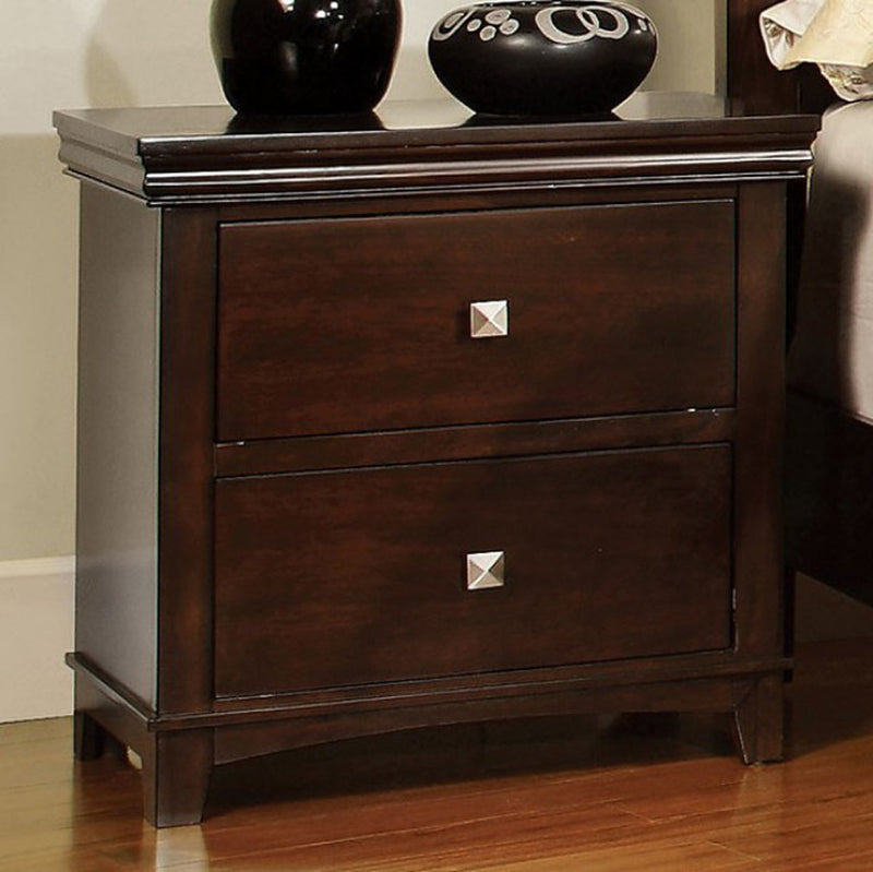 Pebble Transitional Nightstand, Brown Cherry Finish By Benzara | Nightstands | Modishstore