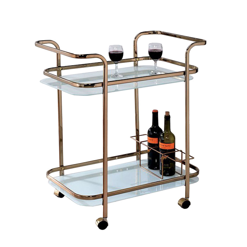 Tiana Contemporary Serving Cart In Champagne Finish  By Benzara | Bar Carts |  Modishstore 