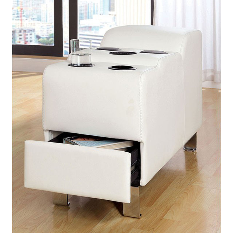 Kemina  Bonded Leather White Speaker Console By Benzara | Console Tables |  Modishstore 