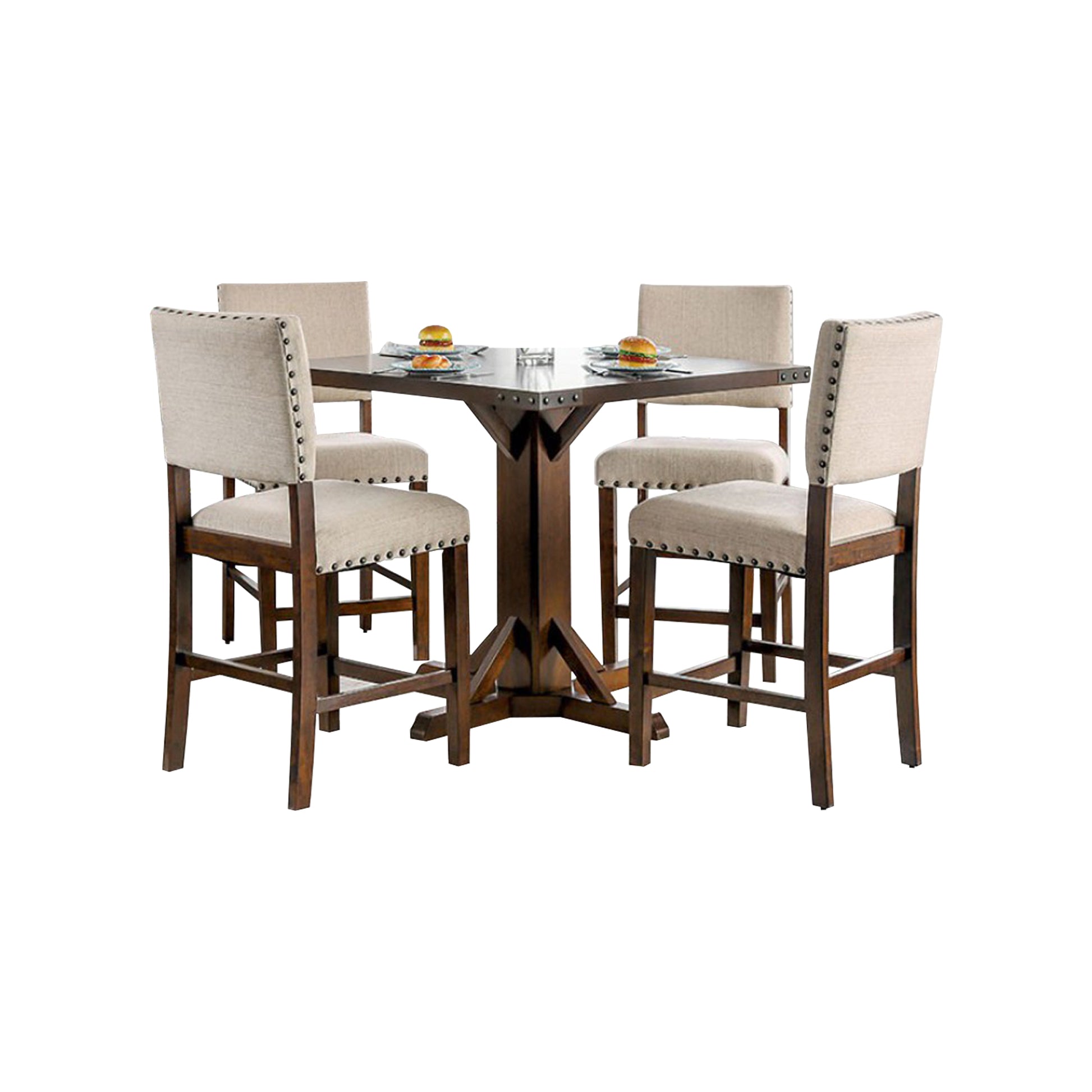 Glenbrook Brown Cherry And Ivory Counter Height Dining Table By Benzara | Dining Tables | Modishstore - 2