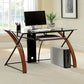 Baden Transitional Style Computer Desk , Oak And Black  By Benzara | Desks |  Modishstore  - 2