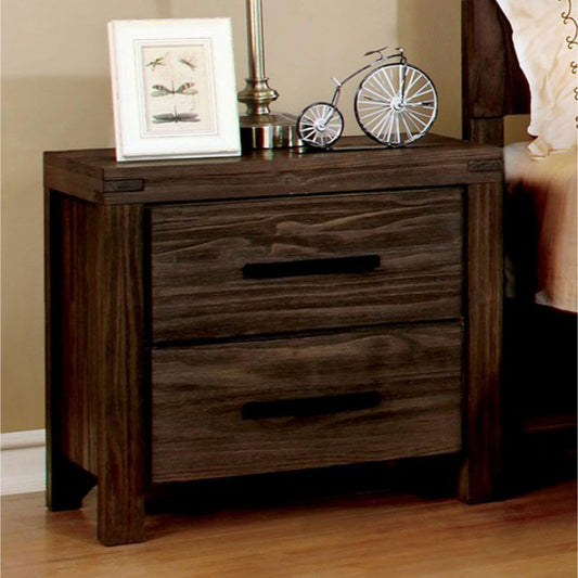 Rexburg Transitional Nightstand, Dark Gray Finish By Benzara | Nightstands | Modishstore