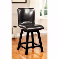 Hurley 180O Swivel Counter Height Chair, Black Finish, Set Of 2  By Benzara