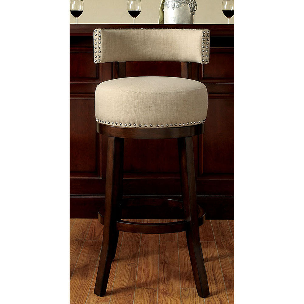 Lynsey Contemporary 24"Barstool Withlinen Cushion, Set Of 2 By Benzara | Bar Stools | Modishstore