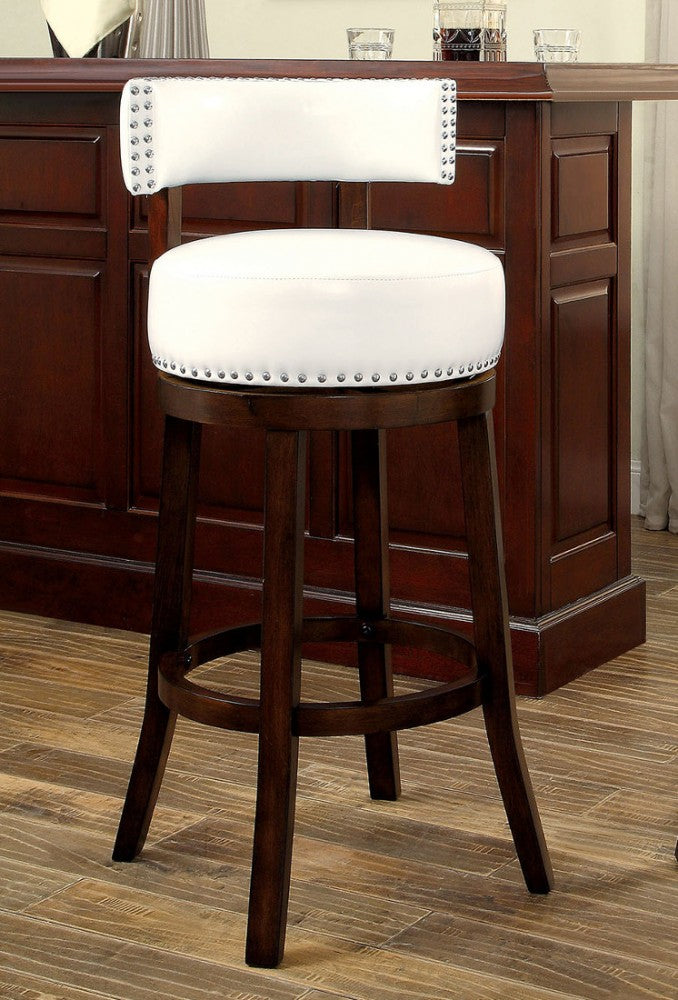 Shirley 29" Barstool Withpu Cushion, White Finish, Set Of 2 By Benzara | Bar Stools |  Modishstore  - 2