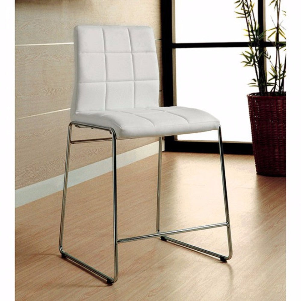 Kona Ii Contemporary Counter Height Chair, White Finish, Set Of 2  By Benzara | Armchairs |  Modishstore  - 3