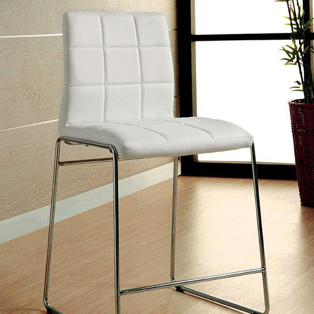 Kona Ii Contemporary Counter Height Chair, White Finish, Set Of 2  By Benzara | Armchairs |  Modishstore 