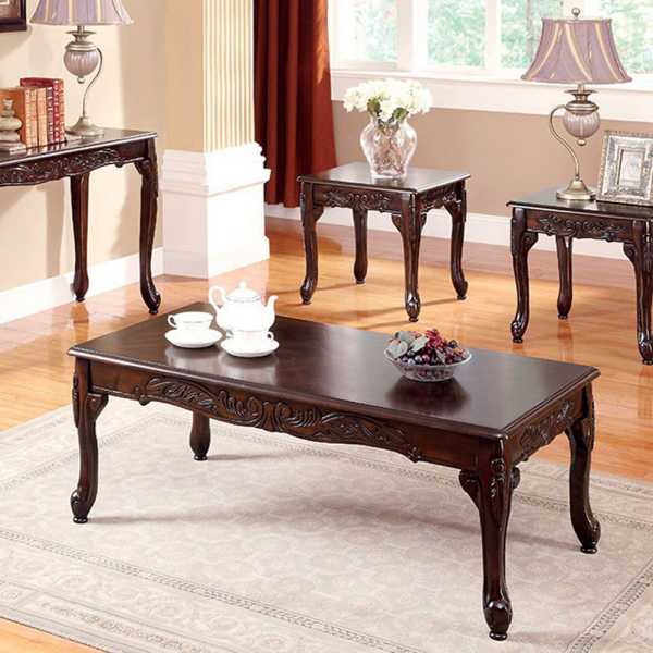 Cheshire Traditional 3 Piece Table Set, Cherry Finish By Benzara | Dining Tables |  Modishstore  - 2