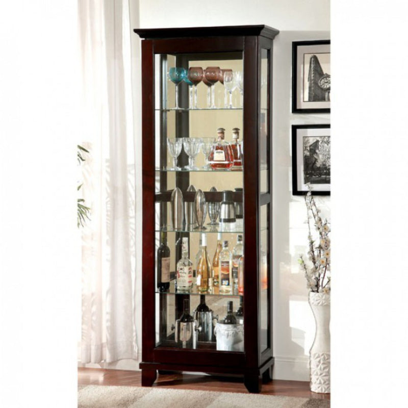 Curio Cabinate In Cappuccino Finish By Benzara | Cabinets | Modishstore