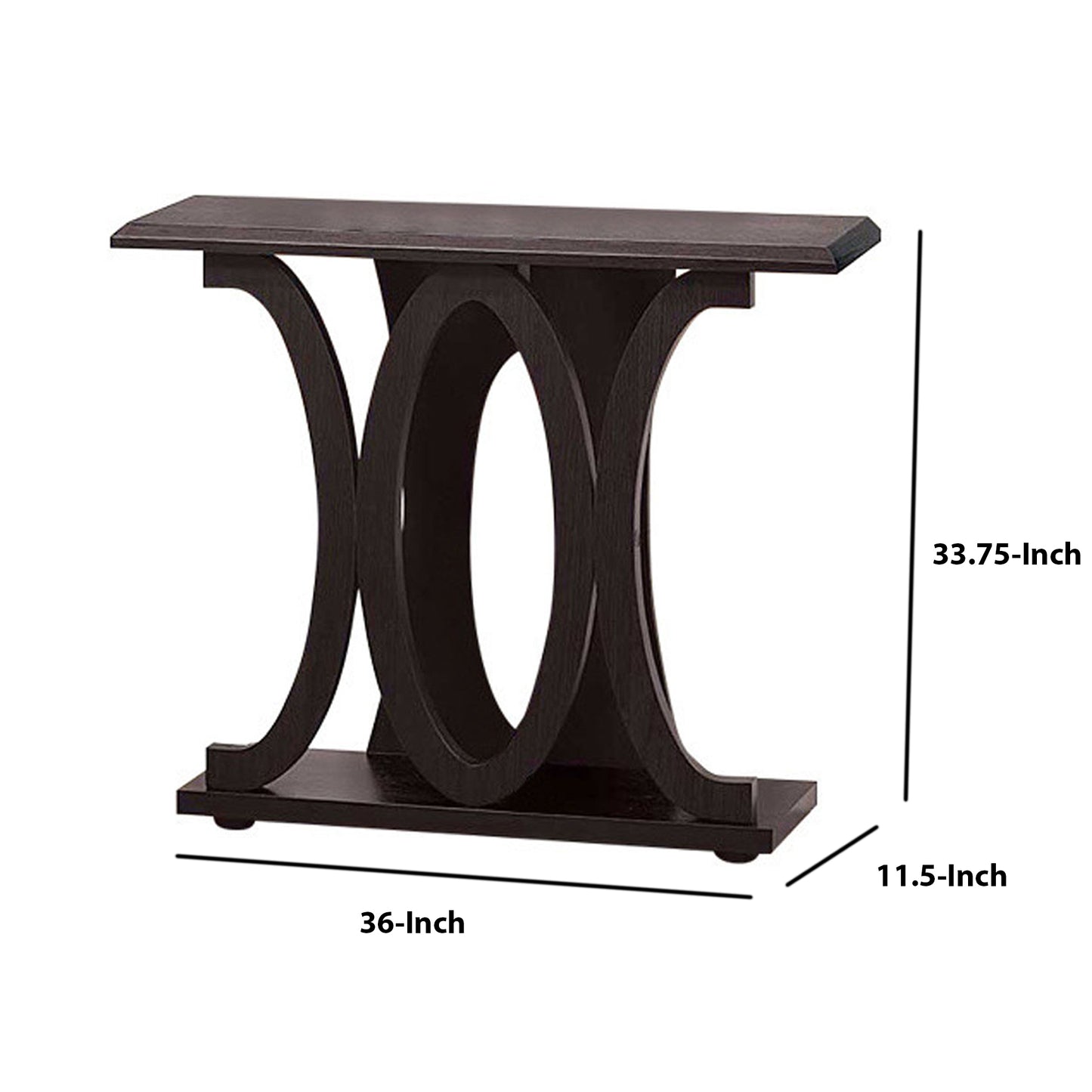 Stylish Console Table With Base Shelf, Dark Brown By Benzara | Console Tables |  Modishstore  - 5