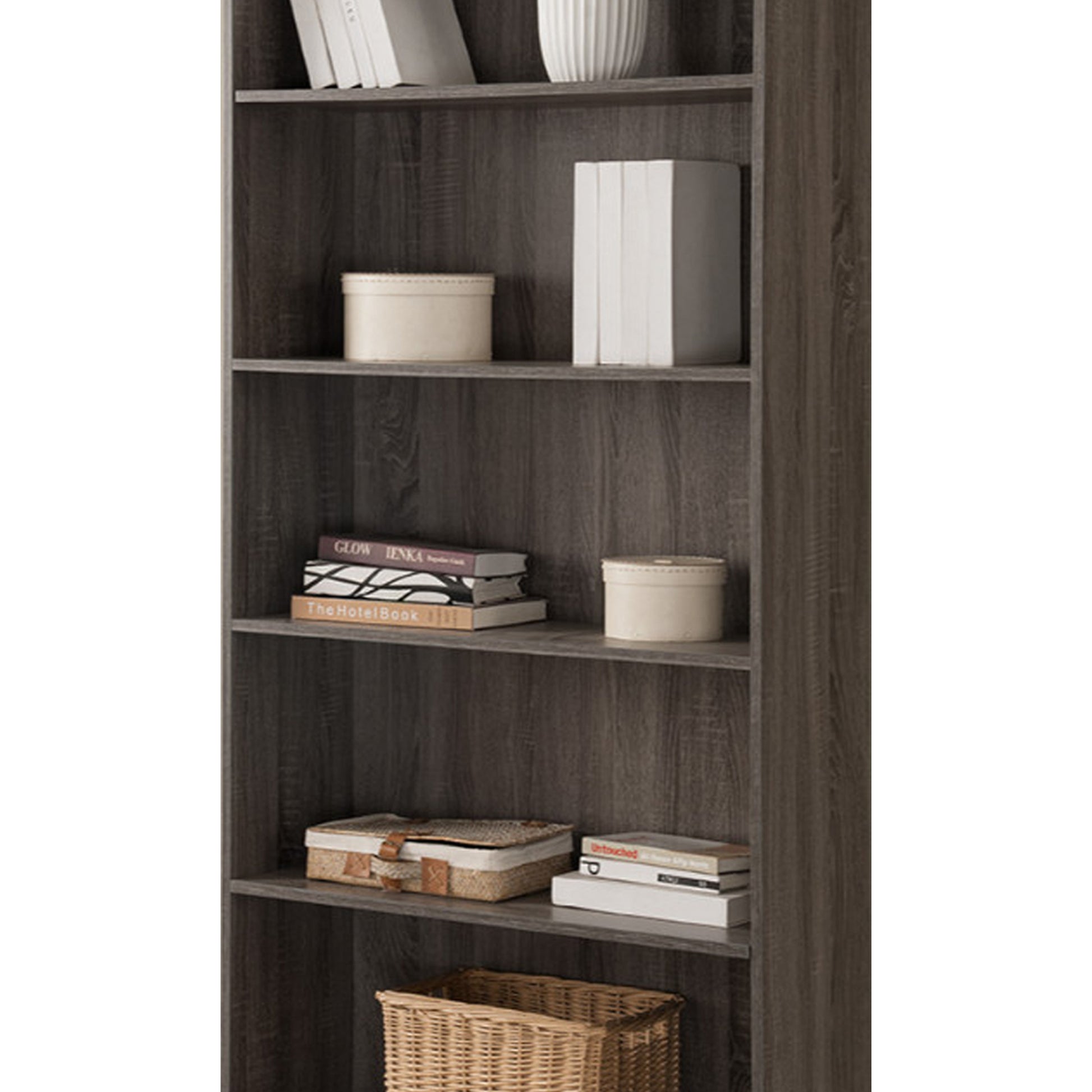 Splendid Space Efficient Bookcase, Gray By Benzara | Bookcases |  Modishstore  - 3