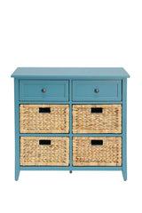 Flavius Console Table With 6 Drawers, Blue  By Benzara