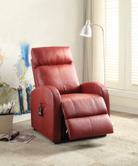 Ricardo Recliner With Power Lift, Red By Benzara