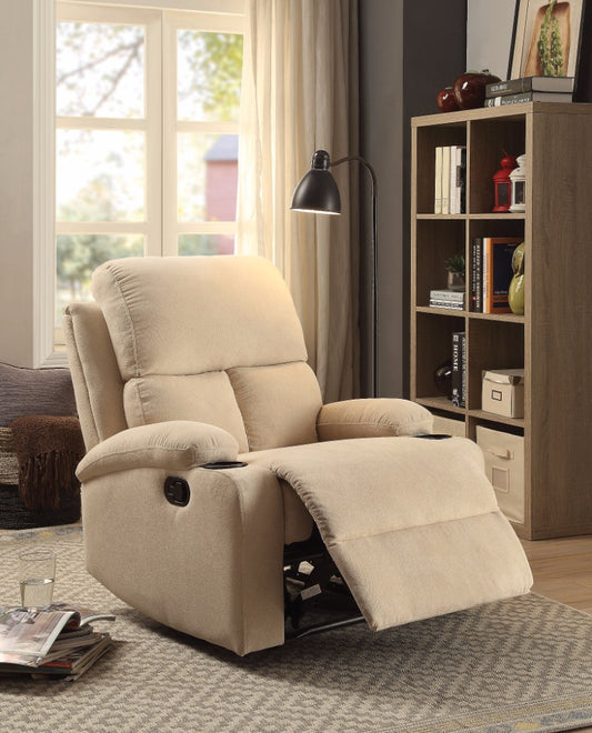 Rosia Homey Recliner , Beige Linen  By Benzara | Chairs & Recliners |  Modishstore 