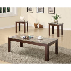 Solid Modern Style 3 Piece Occasional Table Set, Brown  By Benzara