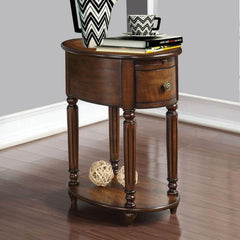 Alluring Side Table, Dark Oak Brown By Benzara