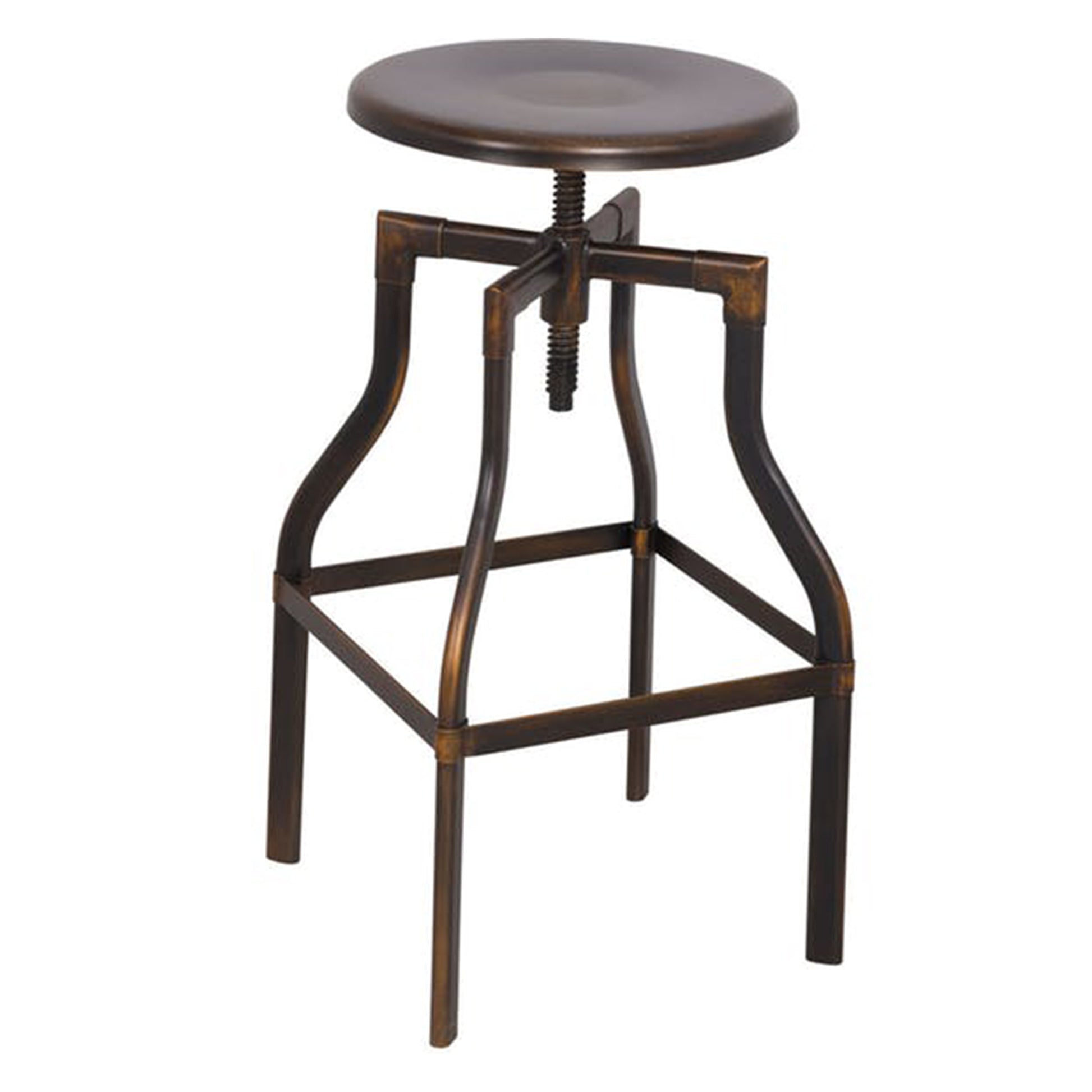 Adjustable Stool With Swivel, Antique Copper  By Benzara | Stools & Benches |  Modishstore 