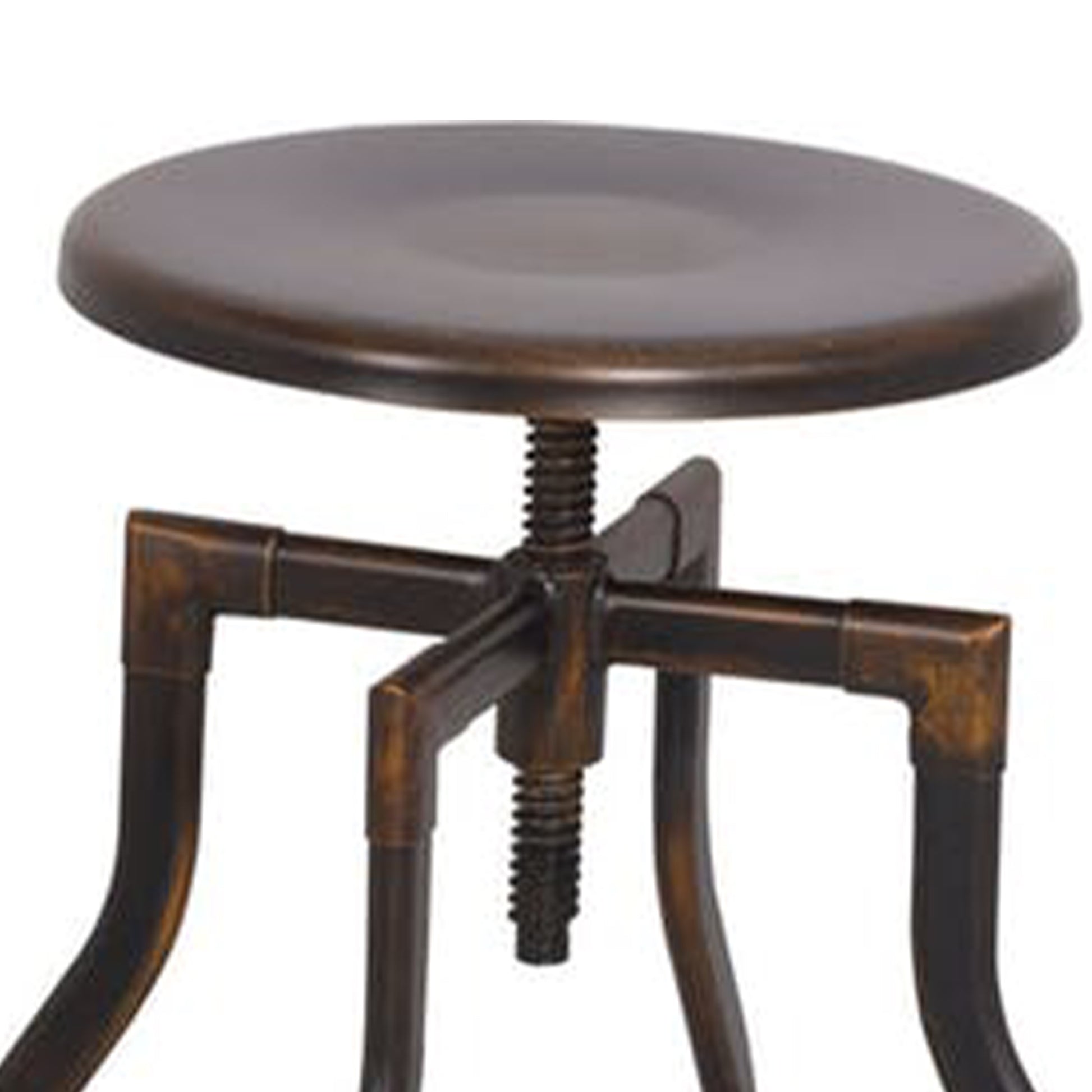 Adjustable Stool With Swivel, Antique Copper  By Benzara | Stools & Benches |  Modishstore  - 2