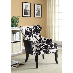 Intriguingly Comfortable Accent Chair, Black/White By Benzara