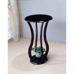 Contemporary Plant Stand With Bottom Storage Shelf, Brown By Benzara